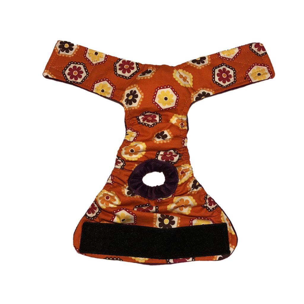 Barkertime Orange Daisy Dog Diaper