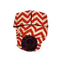 Red and White Chevron Dog Diaper