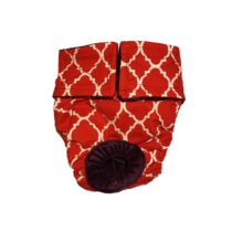 Red Quatrefoil   Cat Diaper