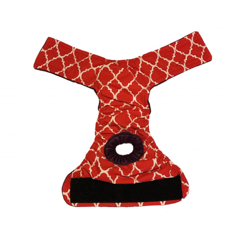 Barkertime Red Quatrefoil Dog Diaper