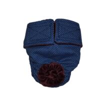 Small White Polka Dot on Blue   Dog Diaper