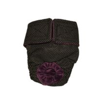 Small White Polka Dot on Black Dog Diaper