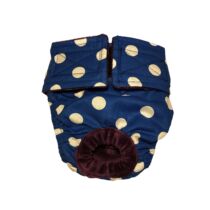 White Polka Dot on Blue Dog Diaper