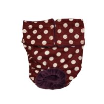White Polka Dot on Dark Brown   Dog Diaper