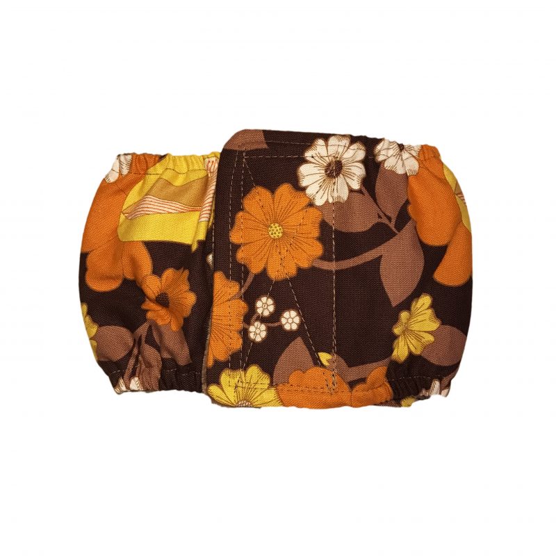 Brown and Yellow Flower  Dog Belly Band