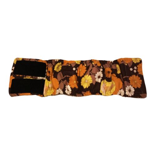 brown-and-yellow-flowers-belly-band-open brown-and-yellow-flowers-belly-band-open