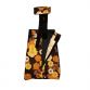 brown and yellow flowers drag bag - open