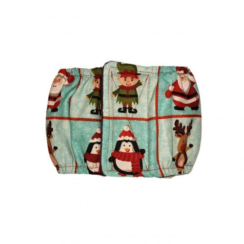 christmas santa elf penguin and reindeer squares belly band