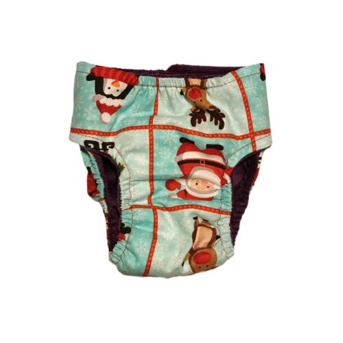 christmas santa elf penguin and reindeer squares diaper - back christmas santa elf penguin and reindeer squares diaper - back