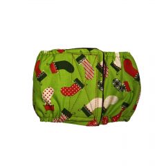 Christmas Stockings on Green Washable Dog Belly Band Male Wrap