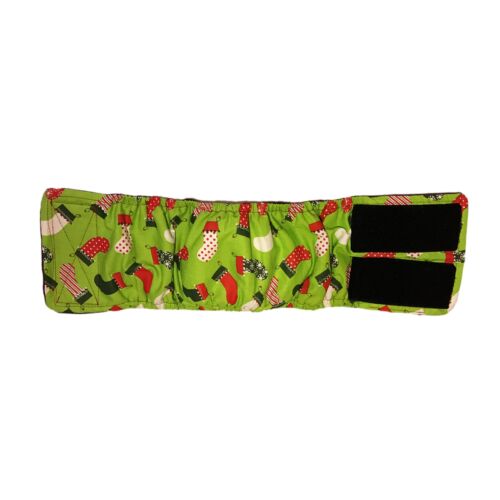 christmas-stocking-on-green-belly-band-open christmas-stocking-on-green-belly-band-open