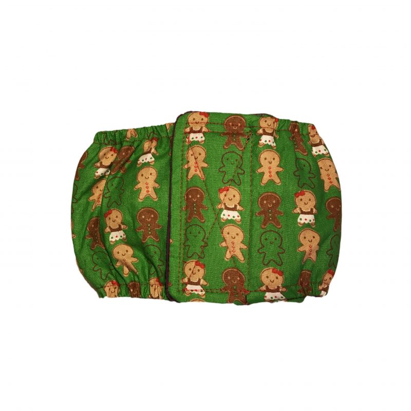 Christmas Gingerbread on Green  Dog Belly Band