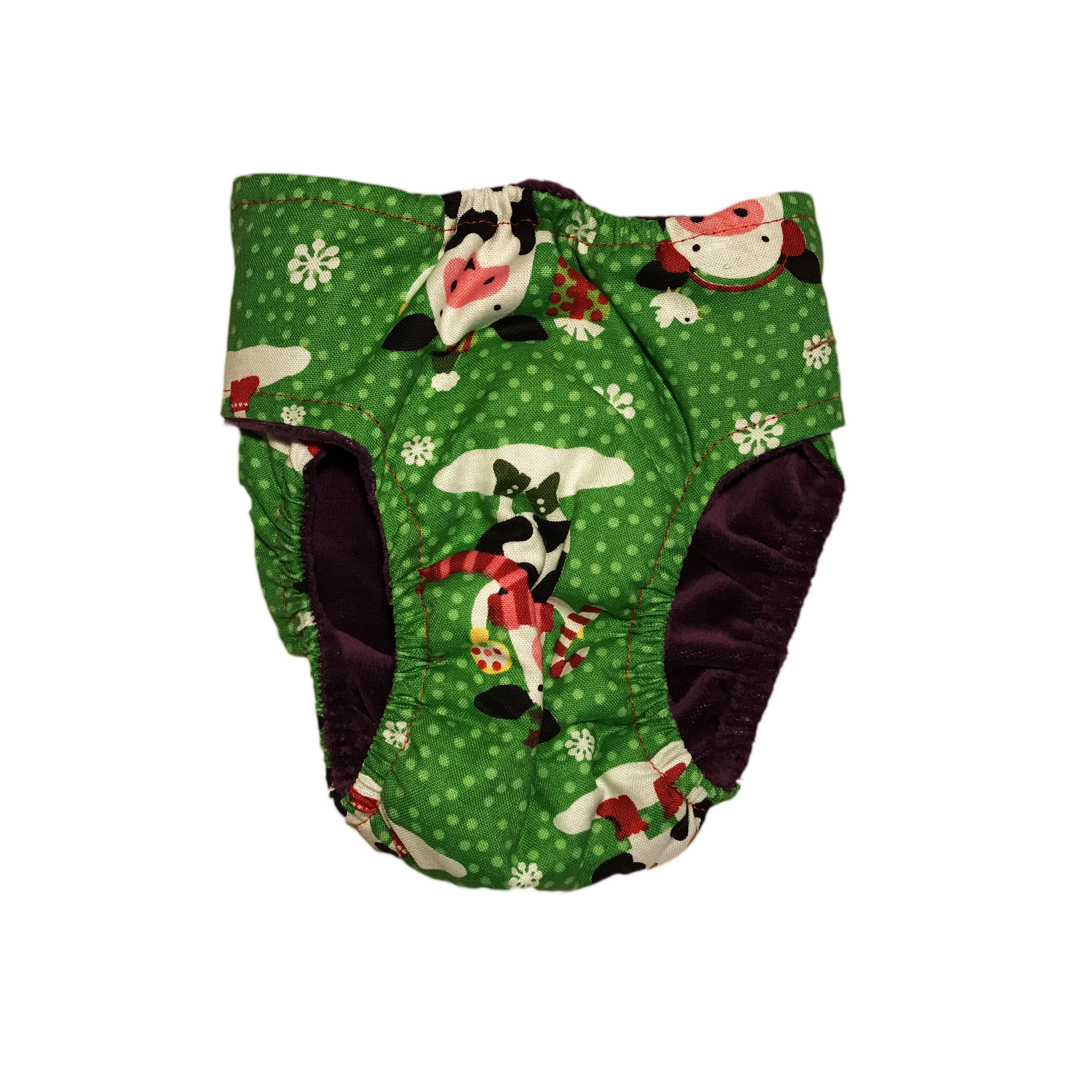 Barkertime Holiday Cows Washable Cat Diaper Made in USA