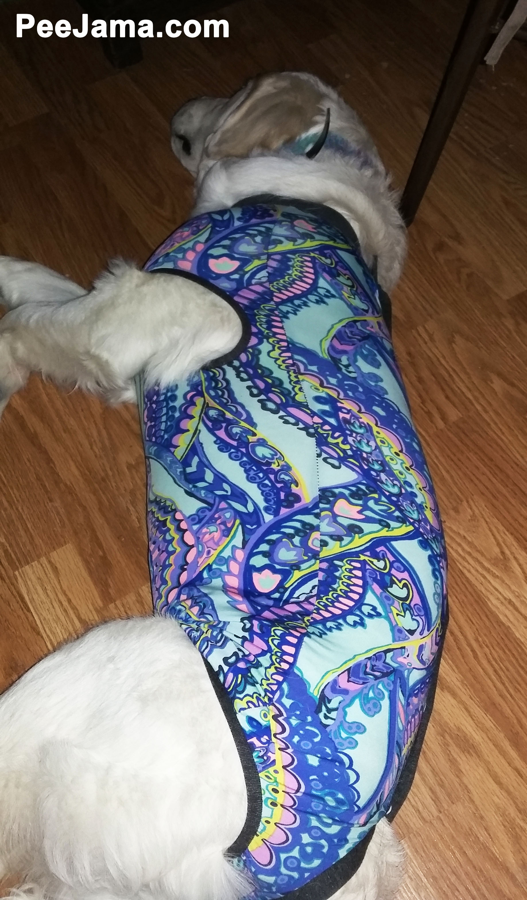 Wavy Flower PeeJama Onesie for Dog and Cat After Surgery, Control Shedding
