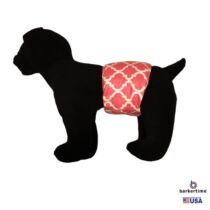 pink quatrefoil belly band – model 1