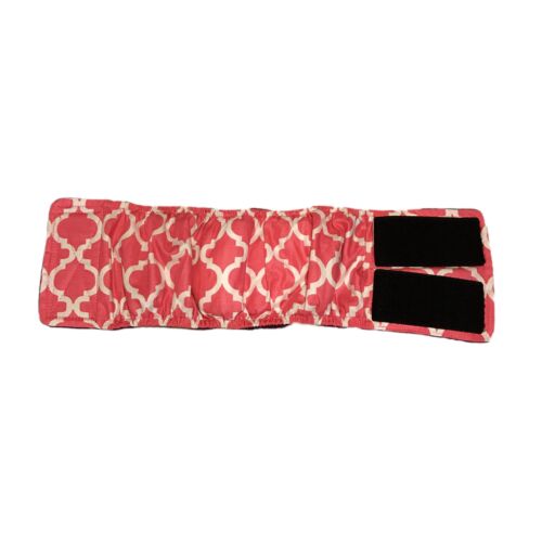 pink quatrefoil belly band - open pink quatrefoil belly band - open
