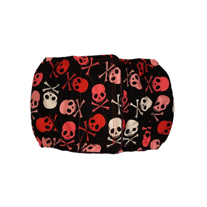 Red and White Crossbones on Black  Dog Belly Band