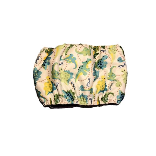 Dinosaur on White pul belly band - back Dinosaur on White pul belly band - back