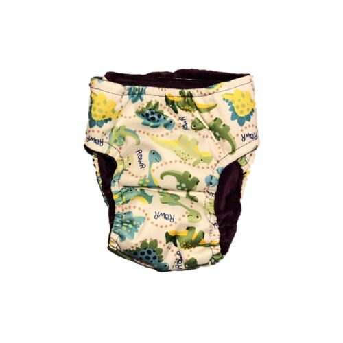 Dinosaur on White pul diaper - back Dinosaur on White pul diaper - back