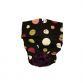 colorful polka dot on black diaper