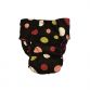 colorful polka dot on black diaper - back