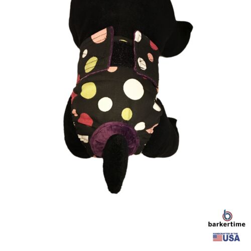 colorful polka dot on black diaper - model 2 colorful polka dot on black diaper - model 2