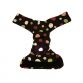 colorful polka dot on black diaper - open