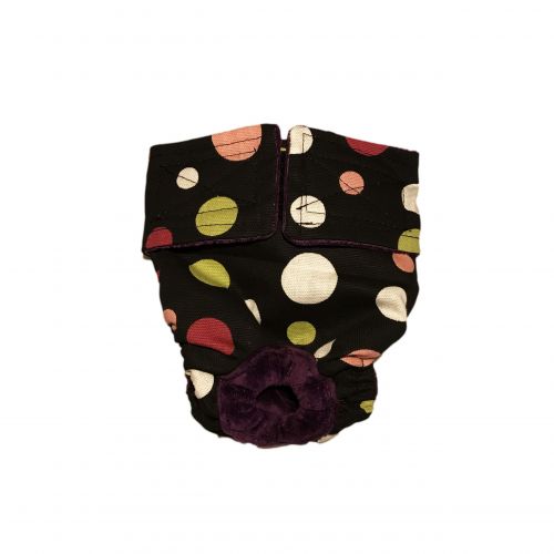 colorful polka dot on black diaper