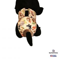 Forest Friends on Brown Premium Fully Waterproof PUL Washable Cat Diaper
