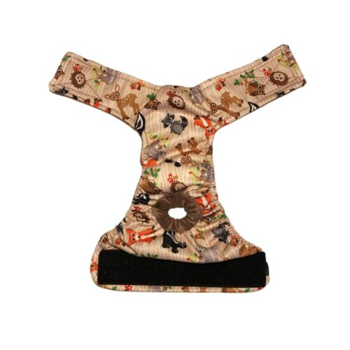 forest friends on brown pul diaper - open forest friends on brown pul diaper - open