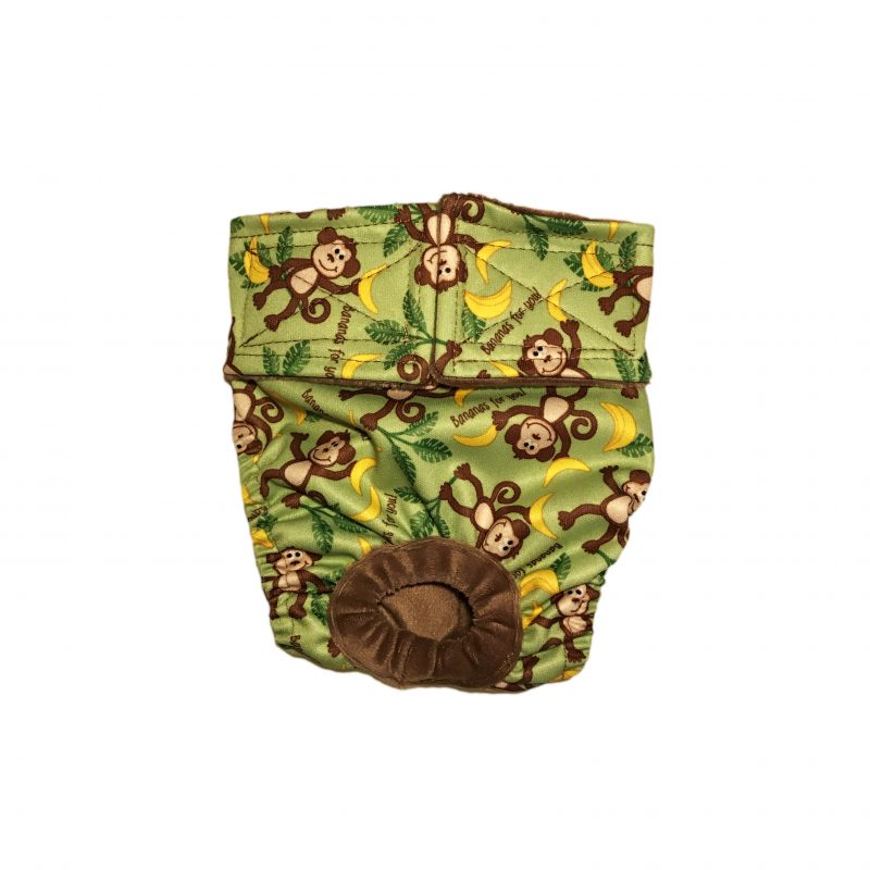 Monkey and Bananas on Green   Cat Diaper
