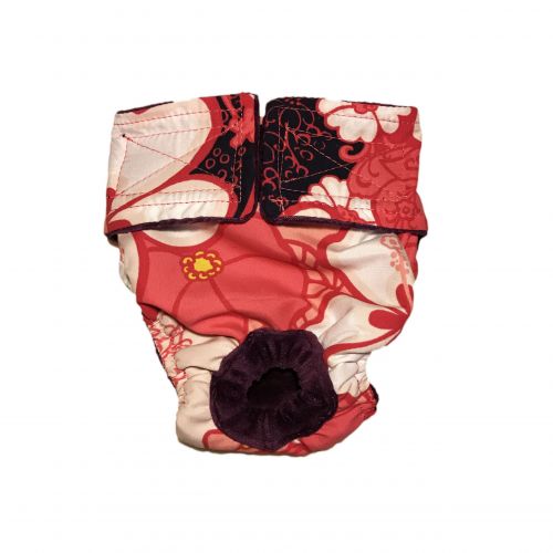 red paradise flower diaper