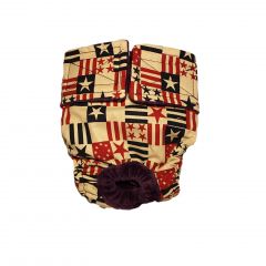 Stars and Stripes on Beige Washable Cat Diaper