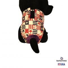 Stars and Stripes on Beige Washable Cat Diaper