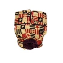 Stars and Stripes on Beige Dog Diaper