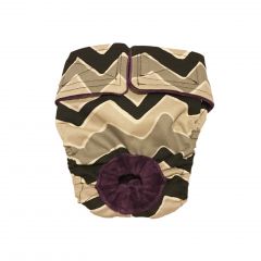 Black and Gray Chevron Washable Cat Diaper