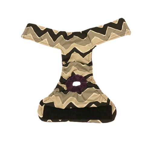 black and gray chevron diaper - open black and gray chevron diaper - open