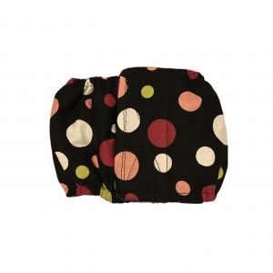 Colorful Polka Dot on Black Washable Dog Belly Band Male Wrap
