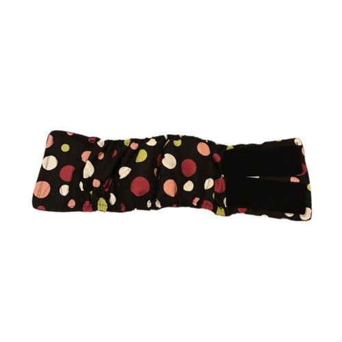 colorful polka dot on black belly band - open colorful polka dot on black belly band - open