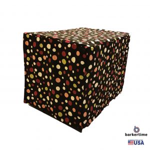 Colorful Polka Dot on Black Pet Crate Cover