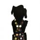 colorful polka dot on black suspender - model 1