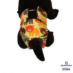 Happy Bear on Green Washable Cat Diaper
