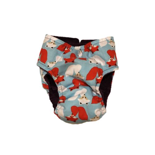 red and white fox diaper - back red and white fox diaper - back