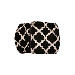 White Quatrefoil on Black Washable Dog Belly Band Male Wrap