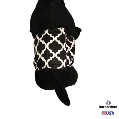 white quatrefoil on black belly band - model 2 white quatrefoil on black belly band - model 2