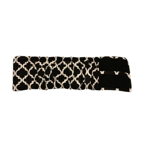 white quatrefoil on black belly band - open white quatrefoil on black belly band - open