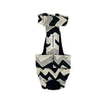Black and Gray Chevron  Washable Dog Diaper Overall