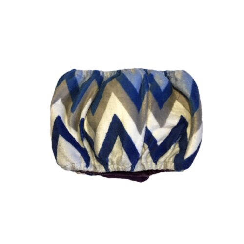 blue chevron minky belly band - back blue chevron minky belly band - back