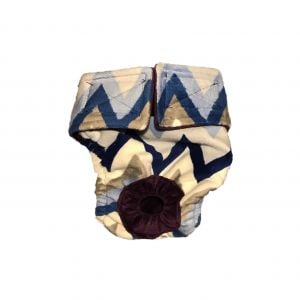 Blue Chevron Minky Washable Dog Diaper