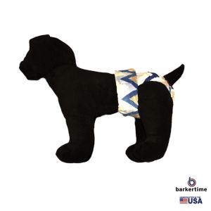 Blue Chevron Minky Washable Dog Diaper